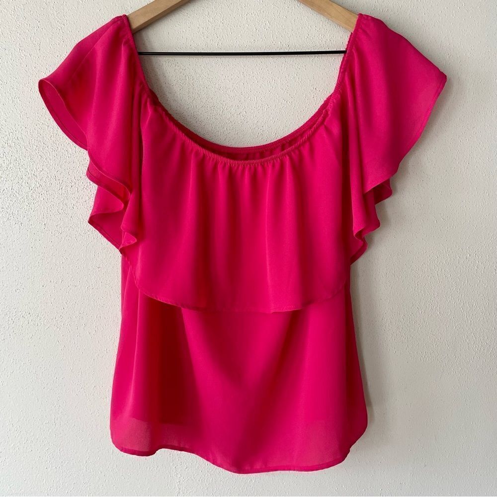 Show Me Your Mumu Ruffle Top Pink - Size: Small